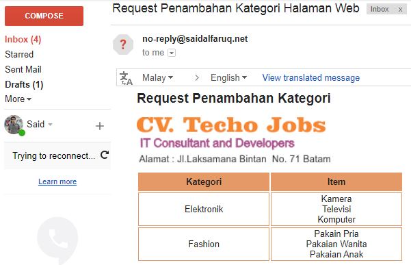 mempercantik email dengan tags html