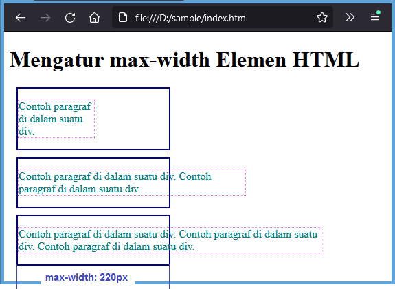 max-width elemen css