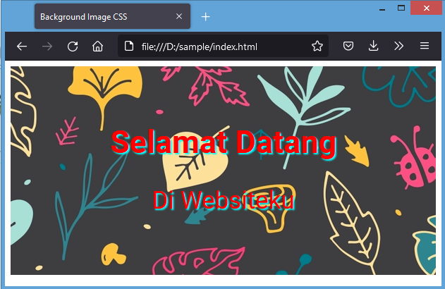 menggunakan background image css