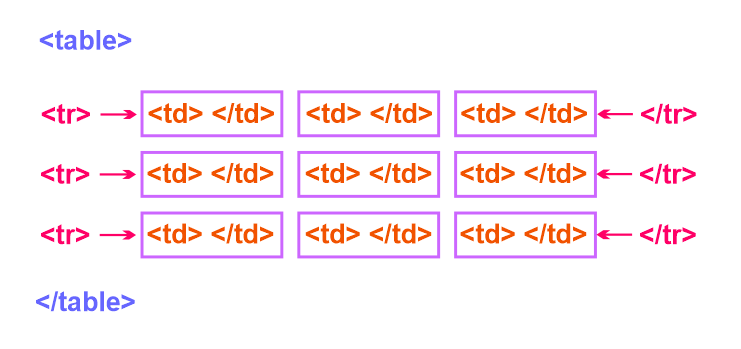 struktur table html